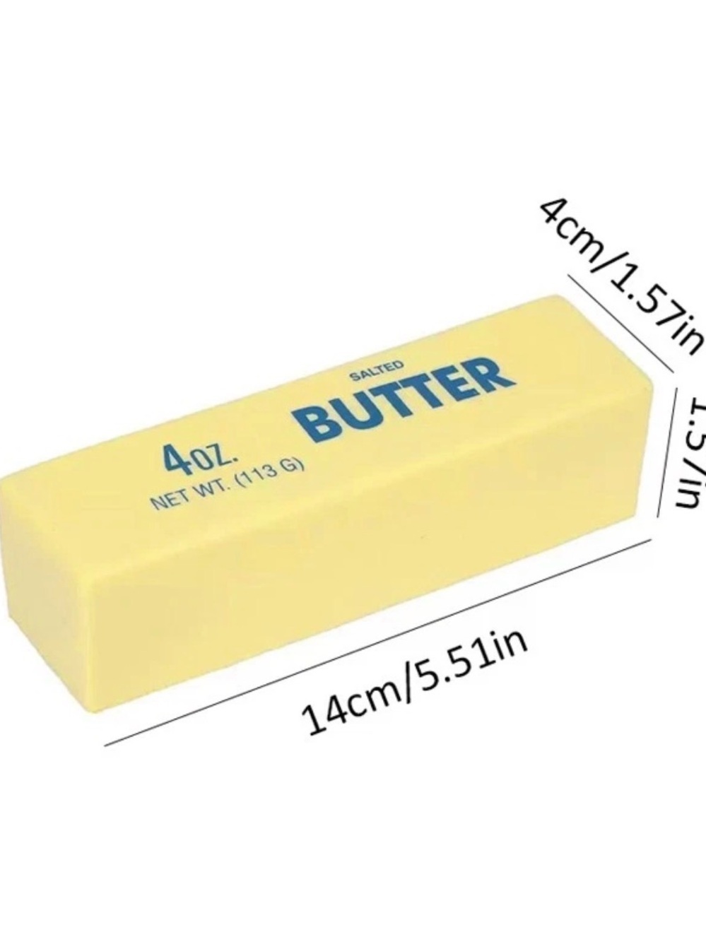 2 Pcs Salted Butter Squishy Toy Stress Relief Fake Food Prop 4oz Novelty Pack - Picture 10 of 11